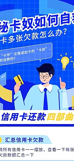 金融保险揭秘卡奴如何自救理财知识科普海报