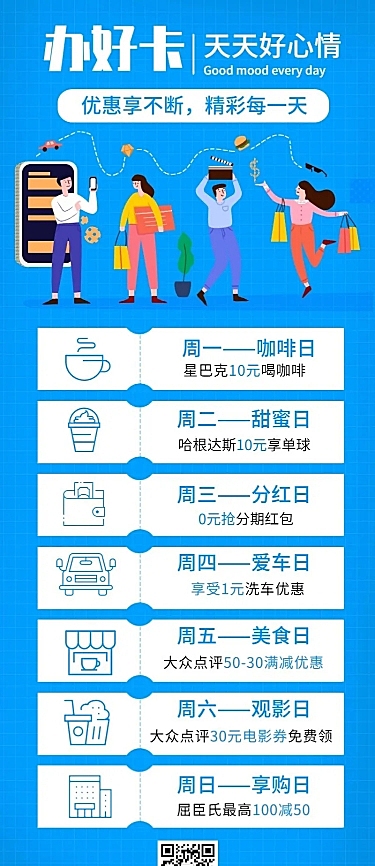 金融保险信用卡七日福利产品营销海报