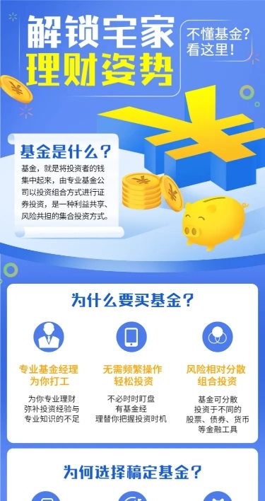 金融保险解锁基金理财姿势知识科普长图海报