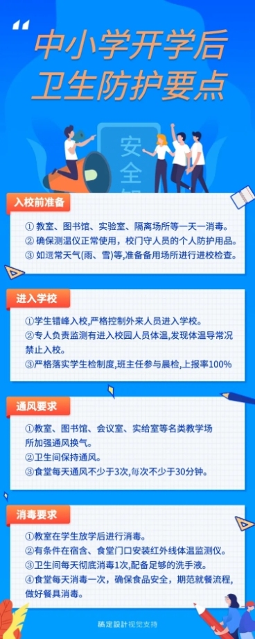 中小学开学防疫重点长图海报预览效果