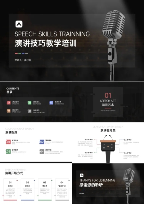 演讲技巧教学培训PPT预览效果