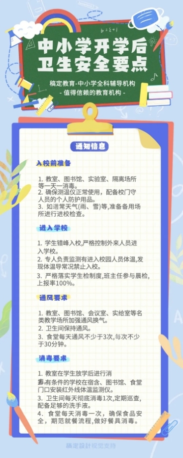中小学开学防疫重点长图海报预览效果