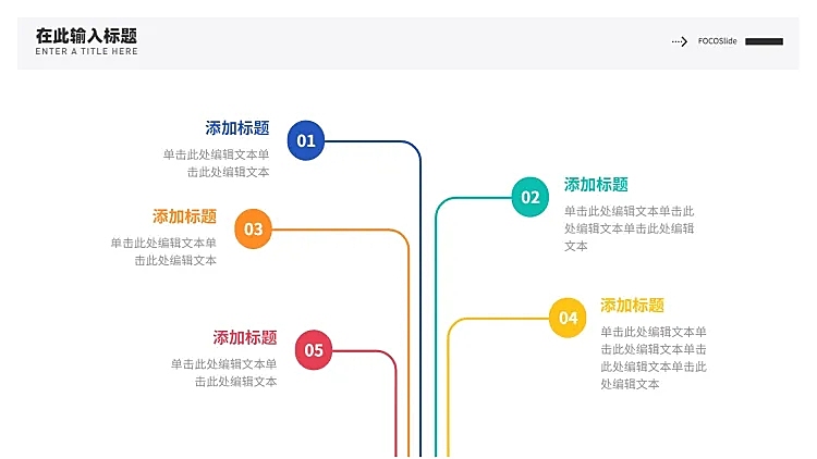 并列关系5项PPT图文页