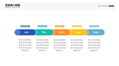 流程关系5项PPT图文页