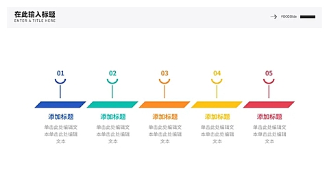 并列关系5项PPT图文页