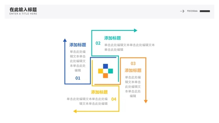 发散汇聚关系4项PPT图文页预览效果