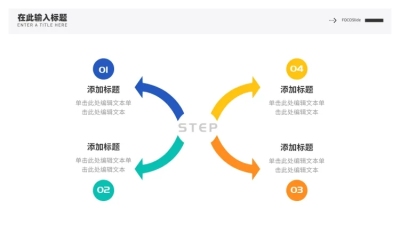 并列关系4项PPT图文页