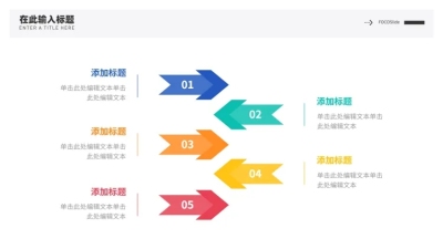 并列关系5项PPT图文页