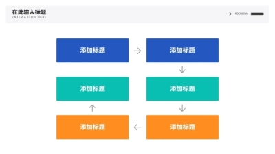 流程关系6项PPT图文页