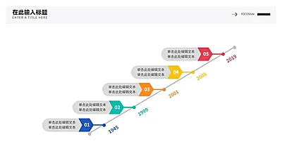 流程时间轴5项PPT内容页