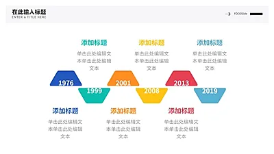 流程时间轴6项PPT内容页