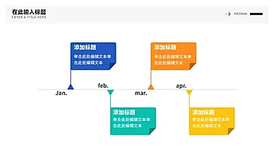 流程时间轴4项PPT内容页