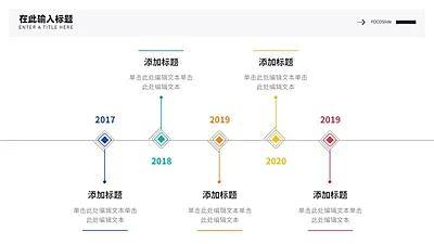 流程时间轴5项PPT内容页