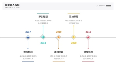 流程时间轴5项PPT内容页