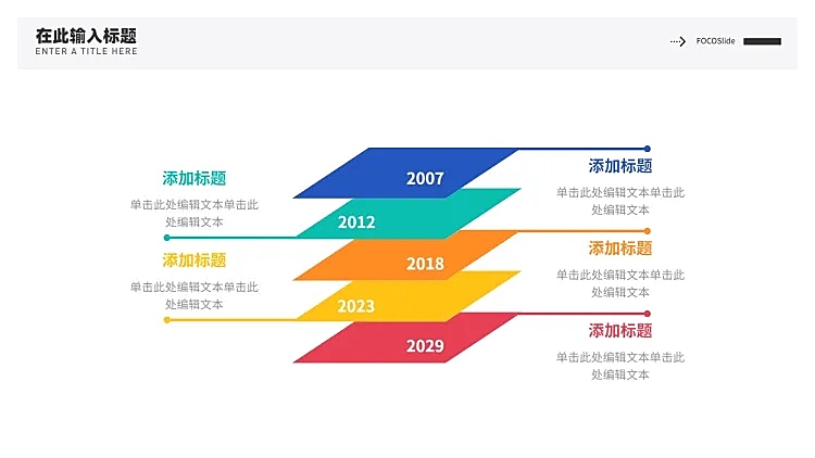 流程时间轴5项PPT内容页