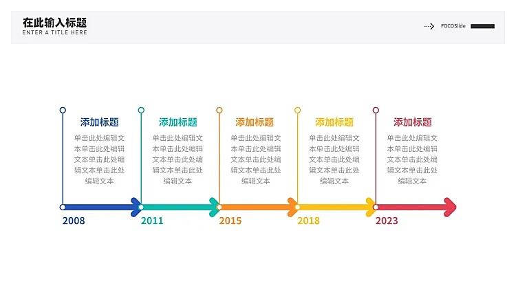 流程时间轴5项PPT内容页