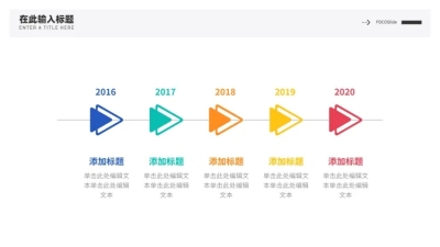 流程时间轴5项PPT内容页