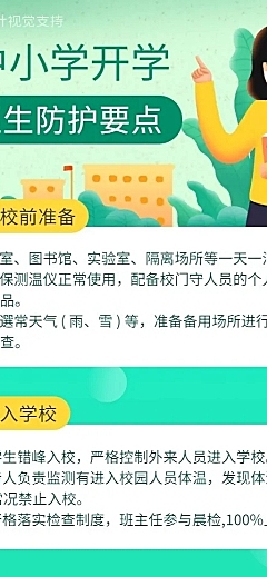 中小学开学防疫重点长图海报