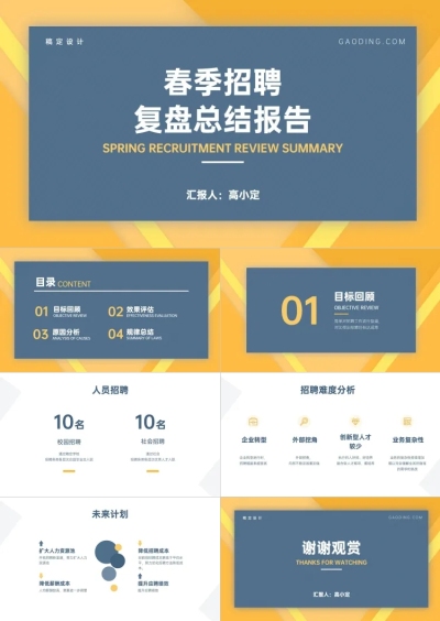 HR春季招聘复盘总结报告PPT