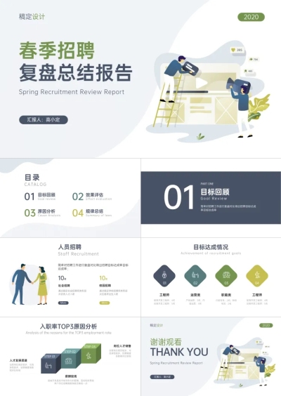 HR春季招聘复盘总结报告PPT