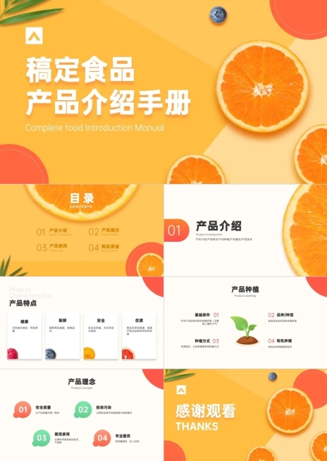 水果食品宣传产品介绍PPT预览效果