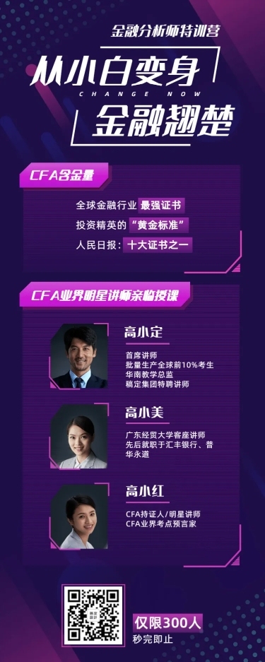 金融保险金融翘楚金融分析师课程长图海报