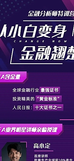 金融保险金融翘楚金融分析师课程长图海报