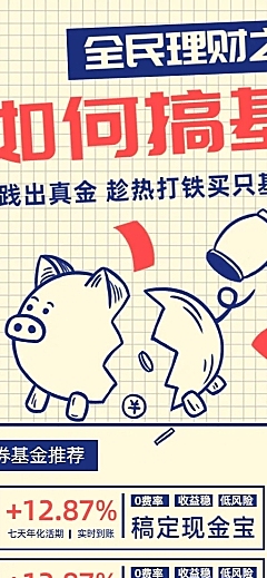 金融保险如何搞基基金产品信息营销长图海报