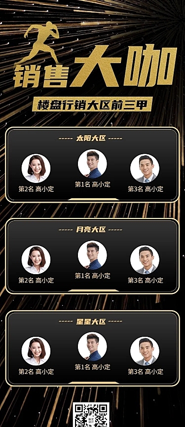 金融保险行销大咖喜报表彰长图海报