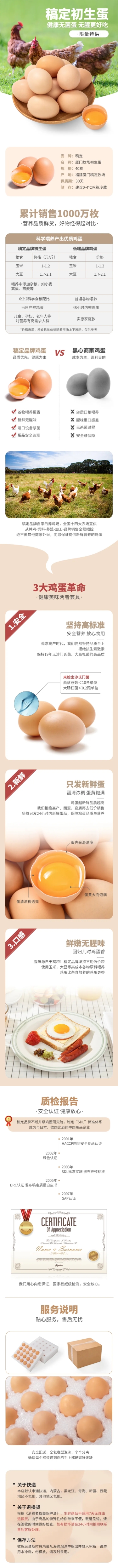 食品生鲜特产蛋类鸡蛋详情页预览效果