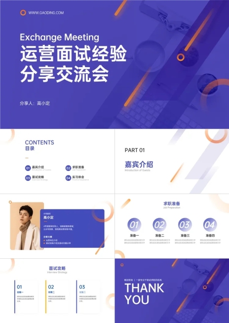 运营面试经验分享交流会PPT预览效果