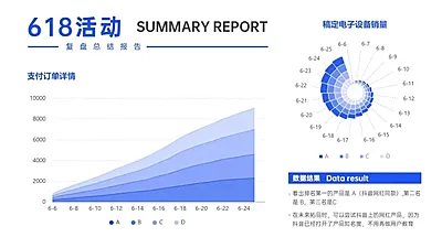 电商活动复盘订单图表PPT图文页