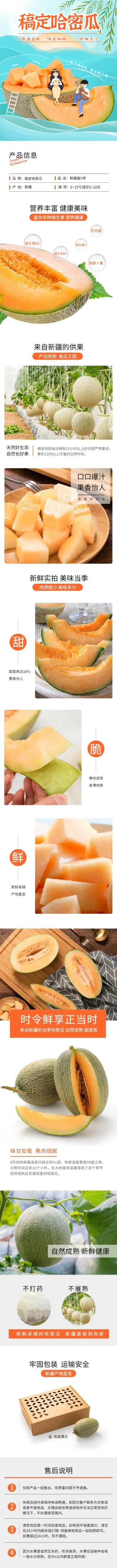 夏上新食品生鲜水果哈密瓜详情页