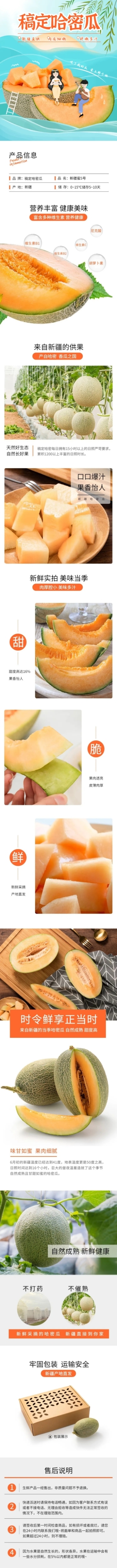 夏上新食品生鲜水果哈密瓜详情页预览效果