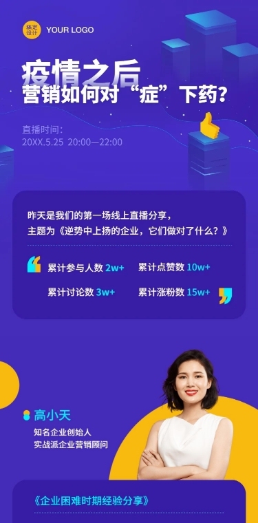 营销直播回顾科技课程背景长图