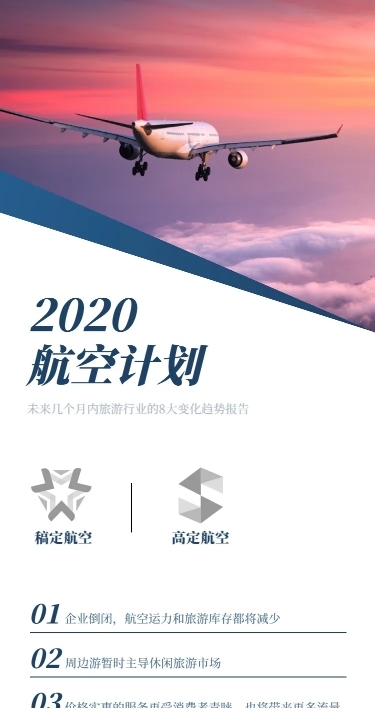 H5长页行业报告简报概要航空旅游业
