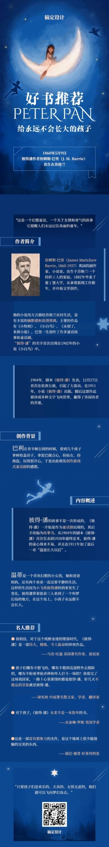 彼得潘纪念日彼得潘童话长图预览效果
