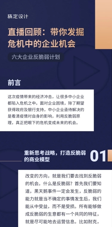 直播预告回顾简报报告长图