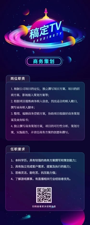 酷炫稿定TV招聘长图