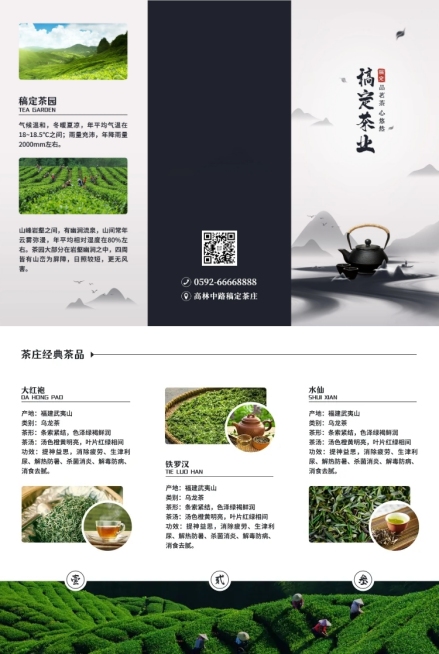 企业茶叶产品宣传三折页预览效果