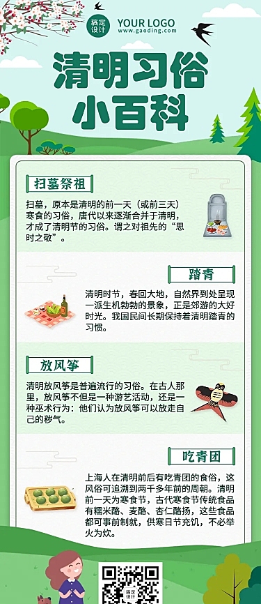 清明节习俗知识科普长图