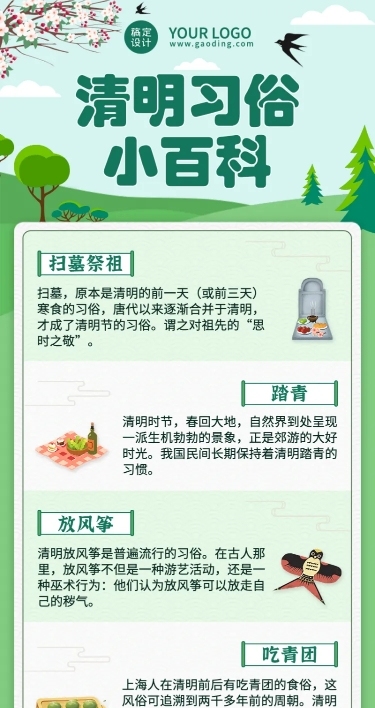 清明节习俗知识科普长图