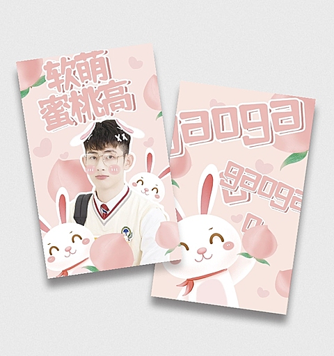 可爱卡通少女软萌兔子明星应援小卡