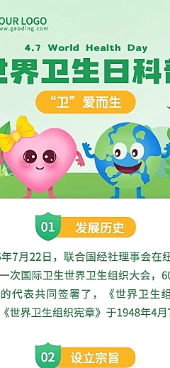 世界卫生日科普长图海报