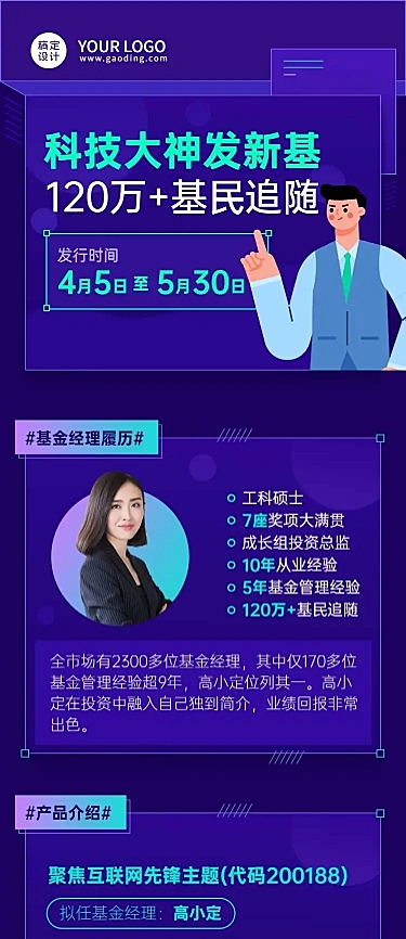 金融保险重要通知卡通手机长图