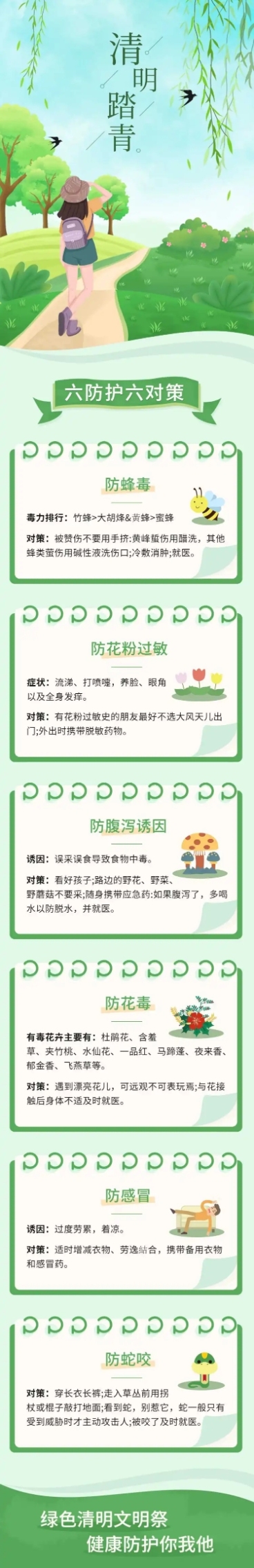 清明出游踏青安全注意事项文章长图预览效果