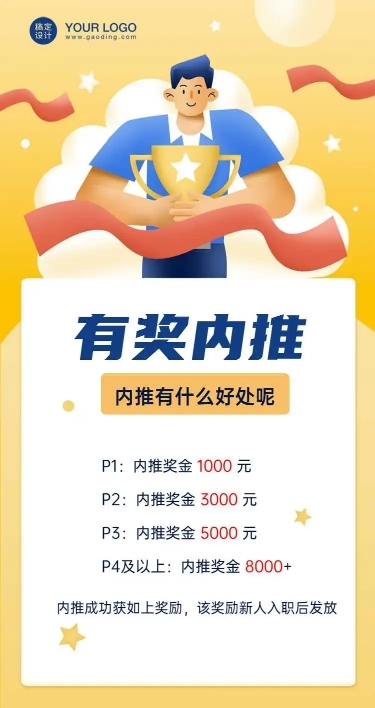 卡通企业内推达人名单通晒招聘长页H5
