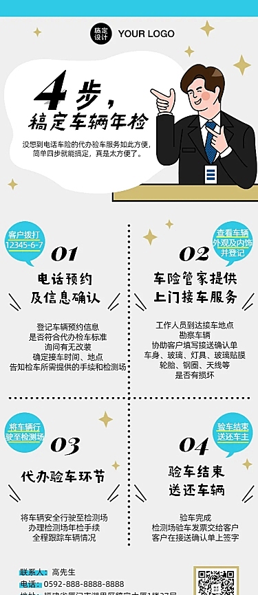 车险说明指南长图海报