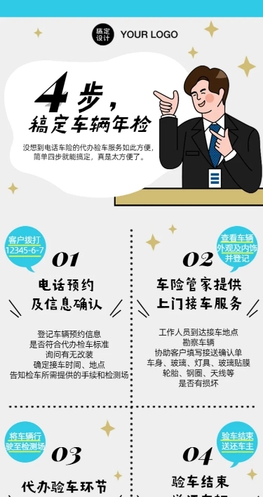 车险说明指南长图海报