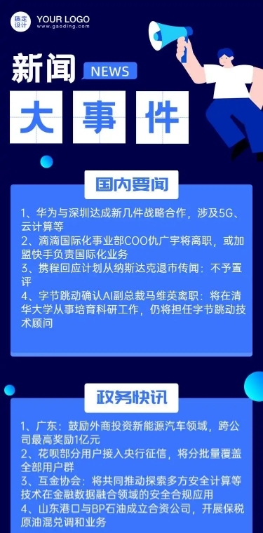 卡通可爱新闻大事件介绍详情H5长页